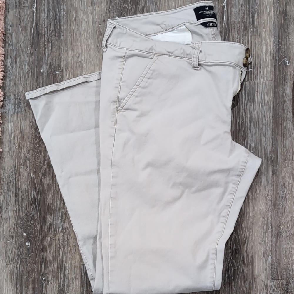 American Eagle Outfitters Beige Boot Cut Pants